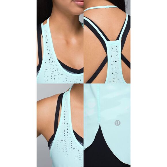 Lululemon Water Bound Singlet In Aquamarine Size 4 - Picture 3 of 11